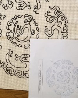 Chinese Circle of Dragons small mat 14″x 14″ Skeins-8
